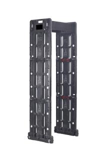 Foldable, portable walk-through metal detector