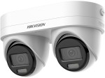 4 MP AcuSense IP dual-lens turret kamera; beépített mikrofon; fény-/hangriasztás; NEMA 4X