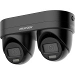 4 MP AcuSense IP dual-lens turret kamera; beépített mikrofon; fény-/hangriasztás; NEMA 4X; fekete