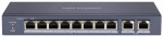 10 portos PoE switch (60 W); 8 PoE+ / 2 uplink port; nem menedzselhető 10 portos PoE switch (60 W); 8 PoE+ / 2 uplink port; nem menedzselhető